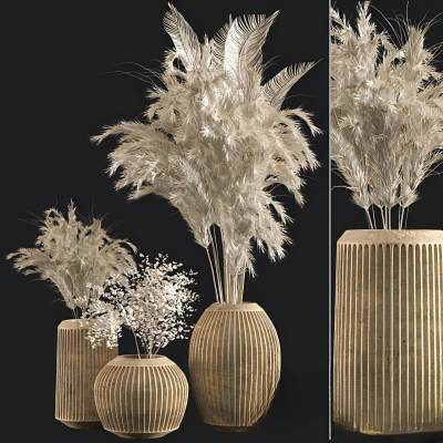 侘寂干花花束摆件